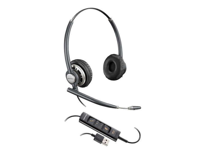 Poly EncorePro 725 UC Stereo Wired On-Ear Headset USB-A ANC Black