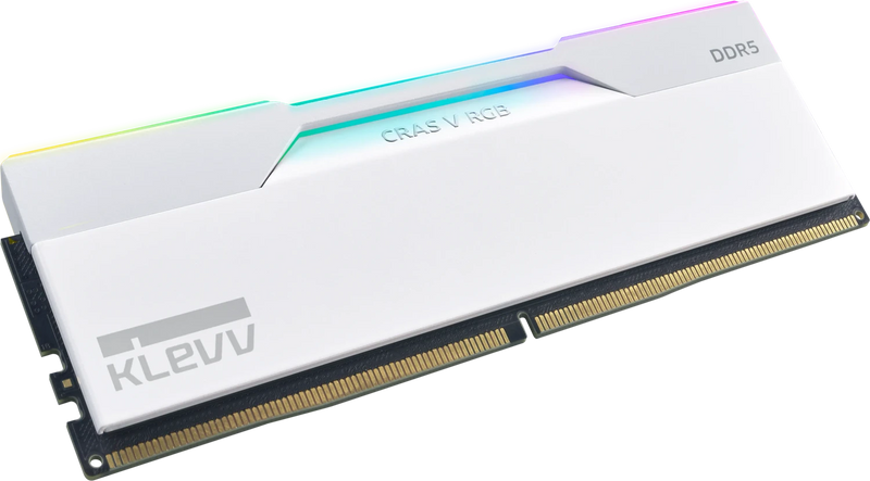 Klevv CRAS V RGB 32GB DDR5 6000MHz CL30 RAM Kit 2x16GB White Memory