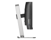 Side profile of Philips 34B2U5600C curved monitor showing slim VA panel and ergonomic stand design