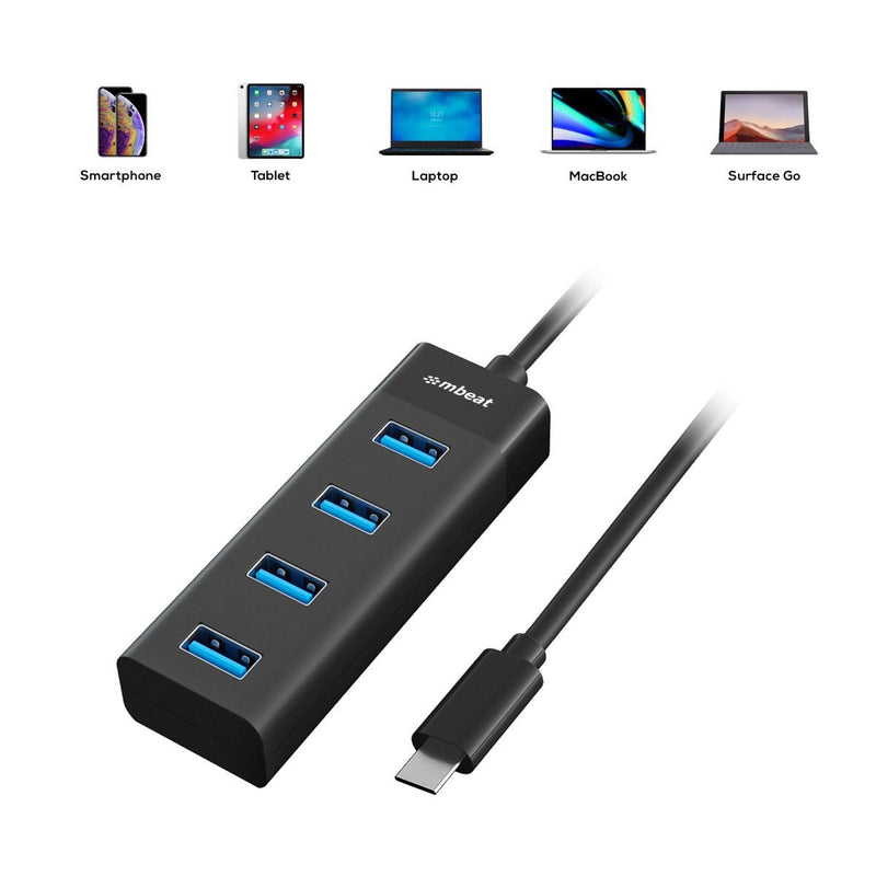 mbeat® USB-C to 4-Port 3.0 Hub - MB-C3H-4K