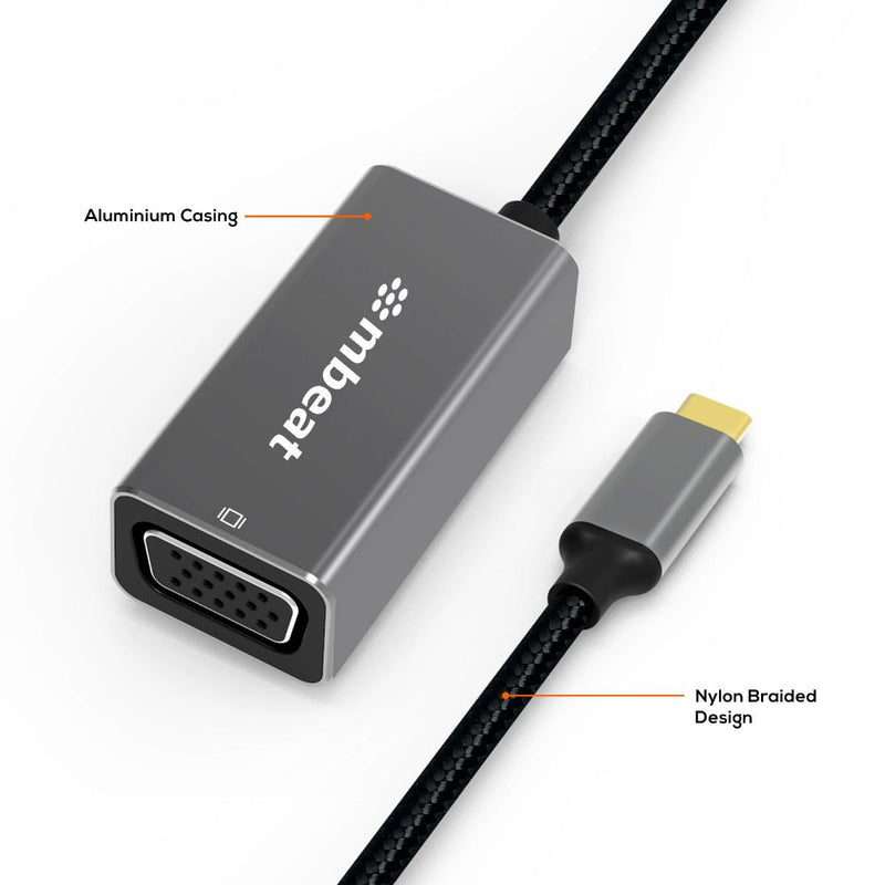 mbeat ToughLink USB-C 3.1 Male to VGA Female Adapter