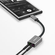 mbeat Elite USB-C to 3.5mm Audio and Microphone Adapter - Adds Headphone Audio and Microphone Jack to USB-C Computer, Tablet Smartphone Devices - Spa