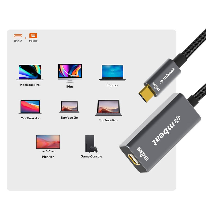 mbeat ToughLink USB-C to Mini DisplayPort Adapter(MB-XAD-CMDPF)