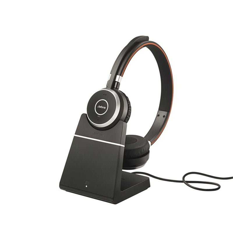 JABRA WIRELESS EVOLVE 65 SE UC STEREO BLUETOOTH HEADSET W/CHARGE STAND+ LINK 380A BT,USB-A (6599-833-499)