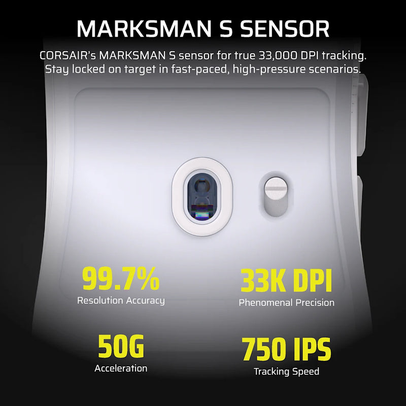 Corsair Sabre V2 Pro Wireless Gaming Mouse 33000 DPI 8000Hz Ultralight White CH-931G001-WW