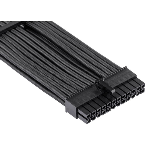 For Corsair PSU - BLACK Premium Individually Sleeved ATX 24-Pin Cable Type 4 Gen 4 – Black
