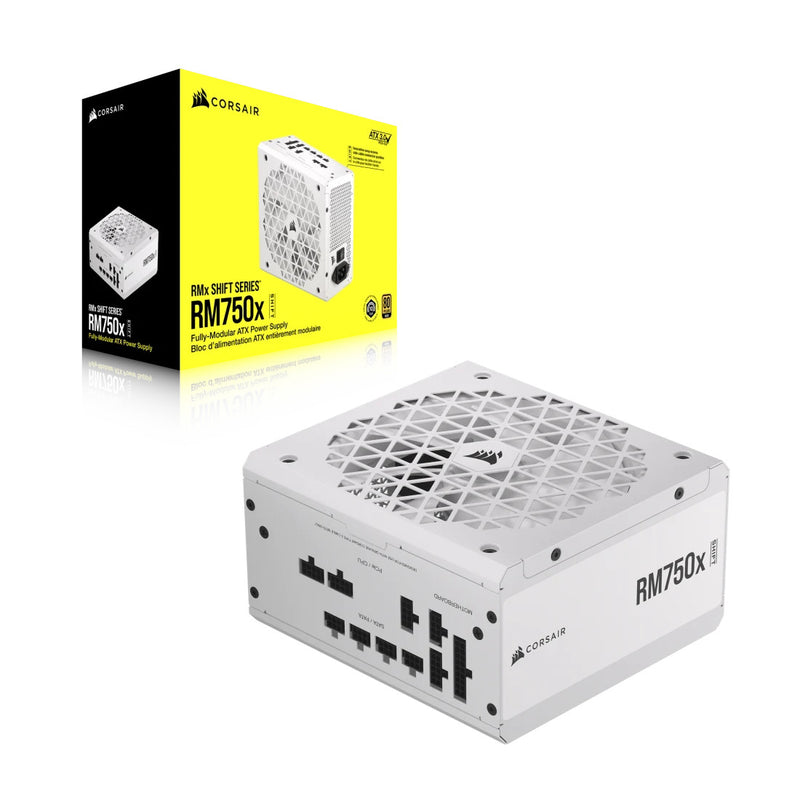 Corsair RMx Shift White Series, RM750x Shift White, 750 Watt, 80 PLUS GOLD Certified, Fully Modular Power Supply