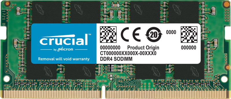 CRUCIAL 16GB DDR4 NOTEBOOK MEMORY, PC4-25600, 3200MHZ, UNRANKED, LIFE WTY - CT16G4SFRA32A