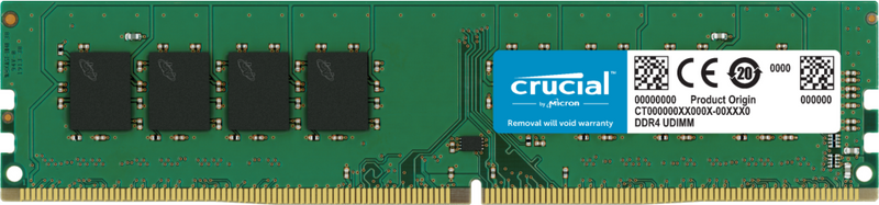 CRUCIAL 32GB DDR4 DESKTOP MEMORY, PC4-25600, 3200MHZ, DRX8, LIFE WTY - CT32G4DFD832A