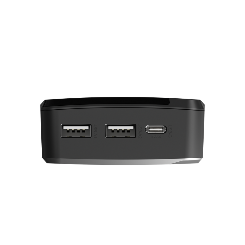 Cygnett Power Bank Triple Port(Dual USB-A 15W + 1xUSB-C 15W),15cm USB-C Cable,Digital Display,15W Max