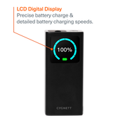 Side view of Cygnett Titan 30K mAh Laptop Power Bank showing slim design and dual USB-C and USB-A ports