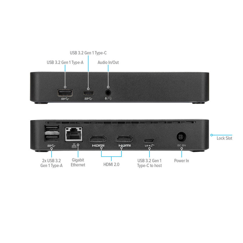 TARGUS DOCK310AUZ, USB-C DUAL VIDEO 4K DOCKING STATION VIA HDMI WITH 65W POWER, 3YR WTY - DOCK310AUZ