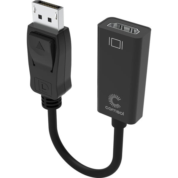COMSOL 20cm DisplayPort Male to HDMI Female Adapter Full HD Display Converter