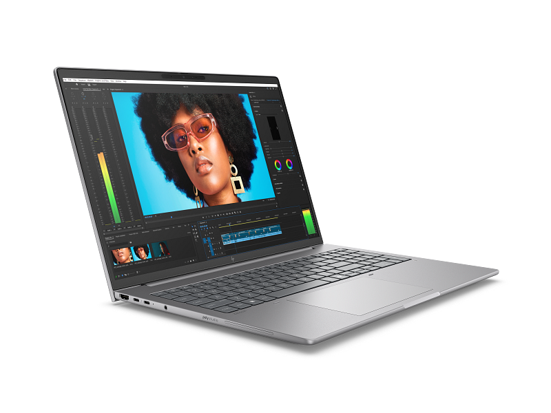 Off center shot of the front of the HP Zbook 8 G1i FireFly workstation.