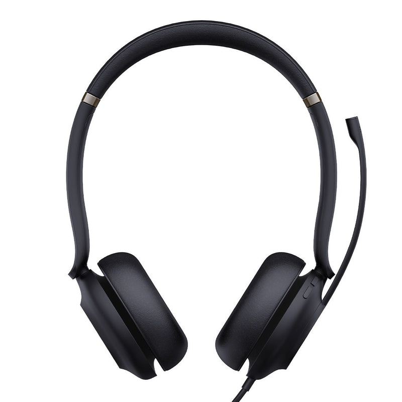 Yealink UH37 Stereo MS Headset USB-C Noise Cancelling Mic Leather C/A Adapter