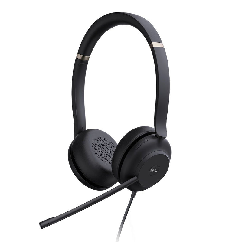 Yealink UH37 Stereo MS Headset USB-C Noise Cancelling Mic Leather C/A Adapter