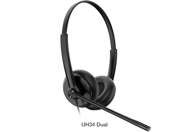 Yealink UH34 Dual USB-A Wired Headset Microsoft Teams Noise Cancelling Mic