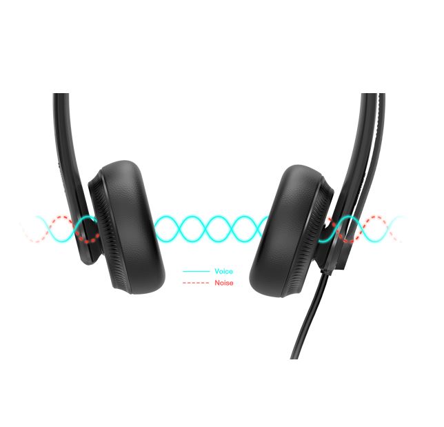Yealink UH34 Dual USB-A Wired Headset Microsoft Teams Noise Cancelling Mic