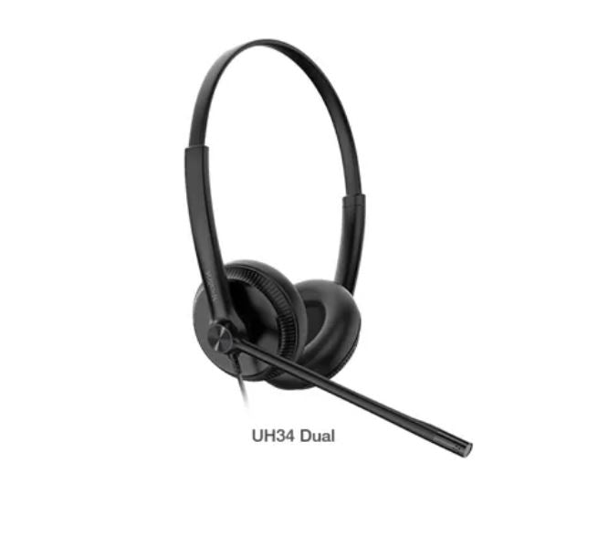 Yealink UH34 Dual USB-A Wired Headset Microsoft Teams Noise Cancelling Mic