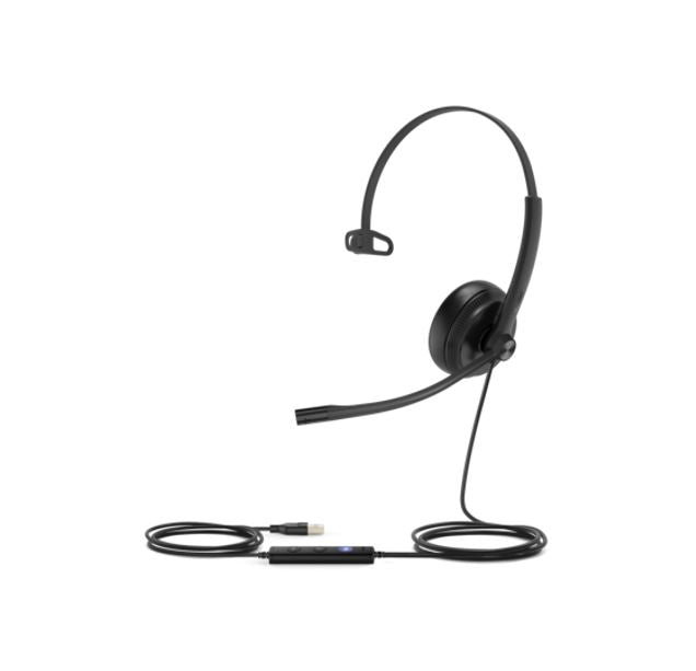 Yealink UH34 Mono UC Headset USB-A Noise Cancelling Mic Leather Cushion