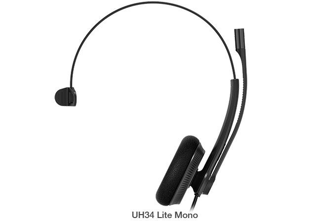 Yealink UH34 Lite Mono USB-A Wired Headset MS Noise Cancelling Foam Cushions