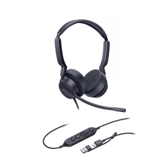 Yealink UH42SE Stereo MS Headset USB-C Noise Cancelling Mic 3.5mm C/A Adapter