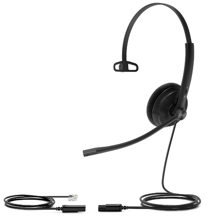 Yealink YHS34 Mono Wired Headset RJ9 QD Noise Cancelling Leather