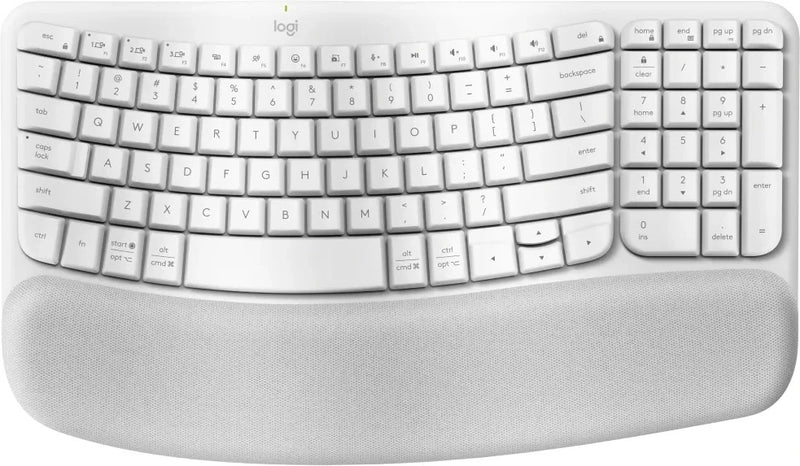 Logitech Ergo Series Wave Keys Wireless Ergonomic Keyboard Off-White 36 Month Battery Life