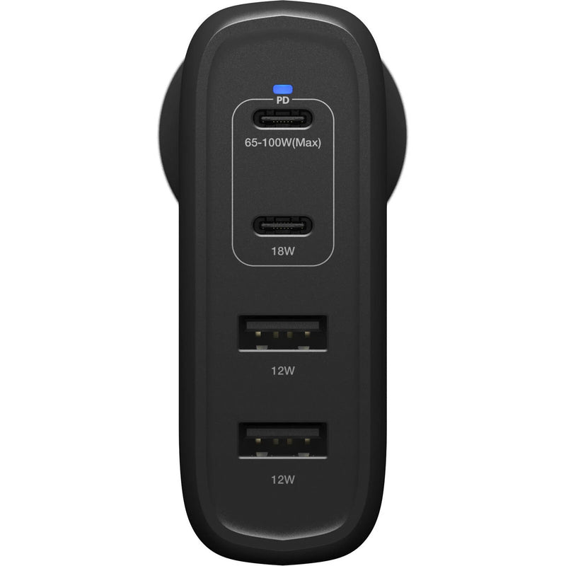 OtterBox 100W Four Port USB-C (Type I) PD Fast GaN Wall Charger - Black (78-81355)