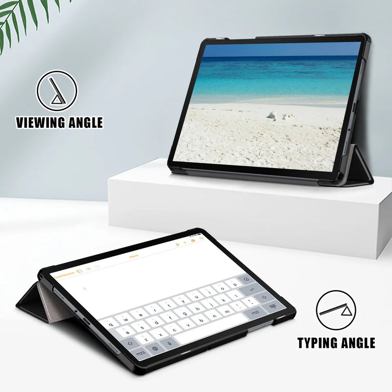 Galaxy Tab A11 Plus Tab A9 Plus 11in Folio Case PU Leather Black Cover