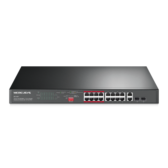 Mercusys MS118CP 18 Port Rackmount Switch 16 Port PoE+ Fast Ethernet 2 Gigabit