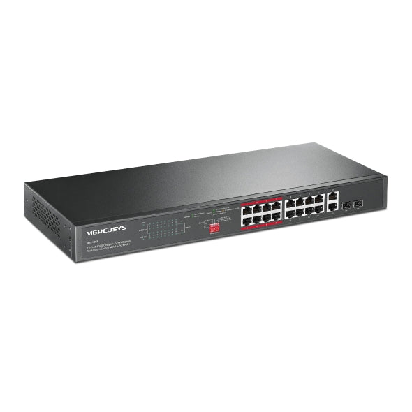 Mercusys MS118CP 18 Port Rackmount Switch 16 Port PoE+ Fast Ethernet 2 Gigabit