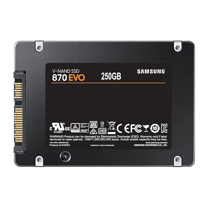 SAMSUNG (870 EVO) 250GB, 2.5" INTERNAL SATA SSD, 560R/530W MB/S, 5YR WTY - MZ-77E250BW