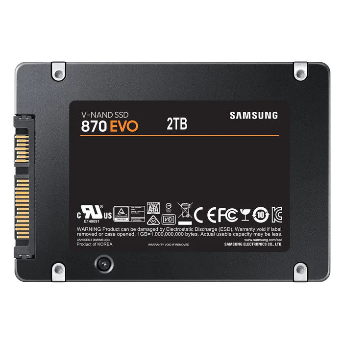 SAMSUNG (870 EVO) 2TB, 2.5" INTERNAL SATA SSD, 560R/530W MB/S, 5YR WTY - MZ-77E2T0BW