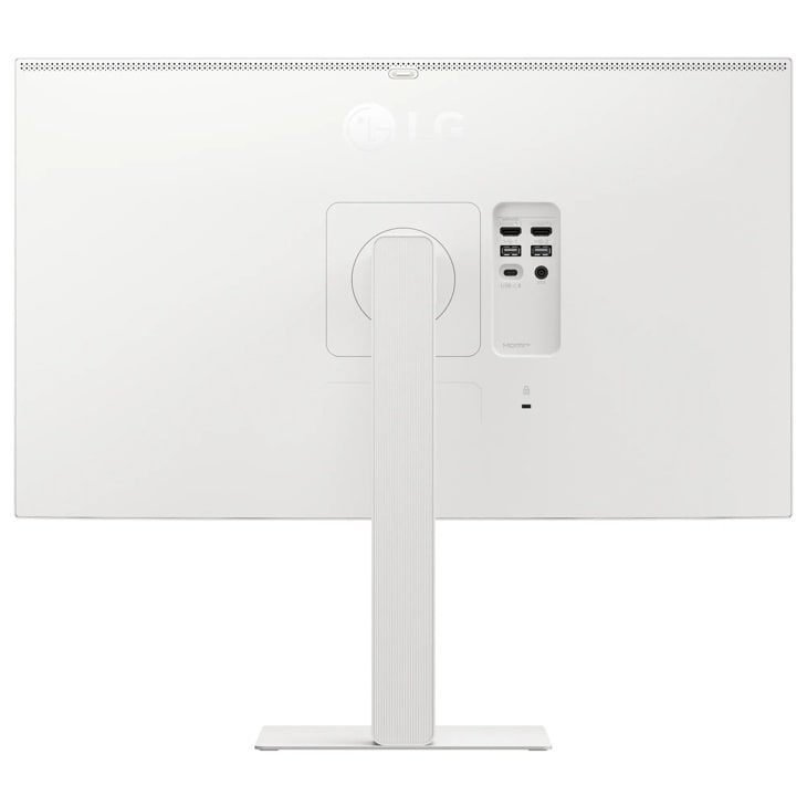 A rear view of the LG 27” IPS Monitor