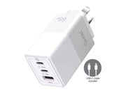 Oxhorn 65W GaN Type C fast Charger 3 Port 2xUSB-C 1xUSB-A with cable