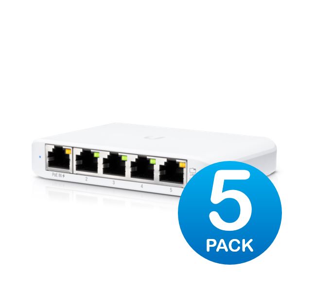 Ubiquiti UniFi USW Flex Mini 5 Pack Smart Gigabit Managed Switch 5x GbE Ports