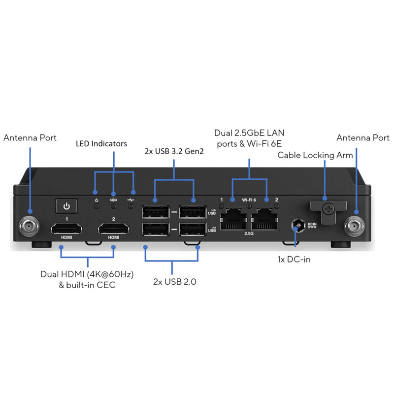 ASUS NUC 13 Rugged Mini PC, Intel Core N50, DDR5(0/1), 64GB eMMC, M.2, WL, NO CORD, Fanless, 3YR