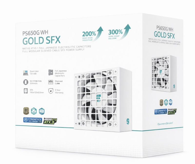 DeepCool PS650G WH 650W SFX Power Supply 80 Plus Platinum Efficiency