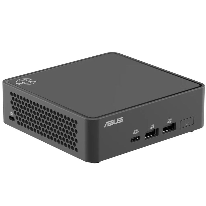 Off center shot of the front of ASUS NUC 15 Pro