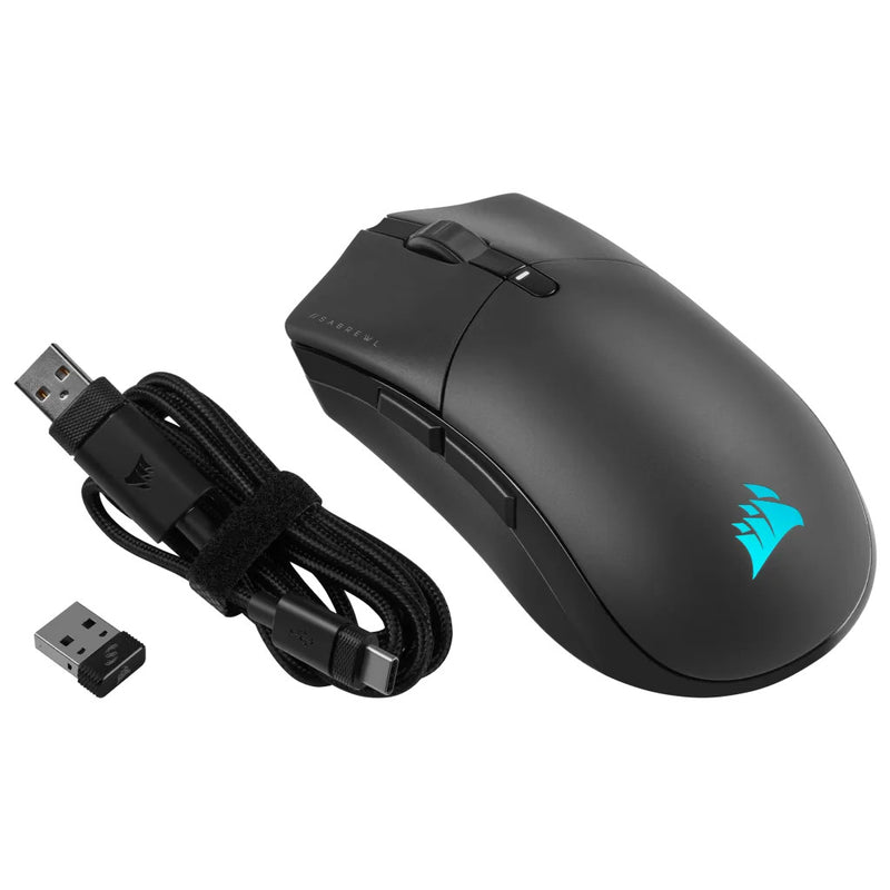 Corsair SABRE RGB PRO Wireless CHAMPION SERIES Gaming Mice, CORSAIR MARKSMAN 26K DPI, USB Charge - CH-9313211-AP