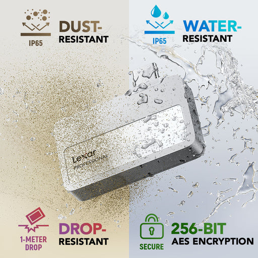 Lexar® Professional Go Portable SSD with Hub - 1