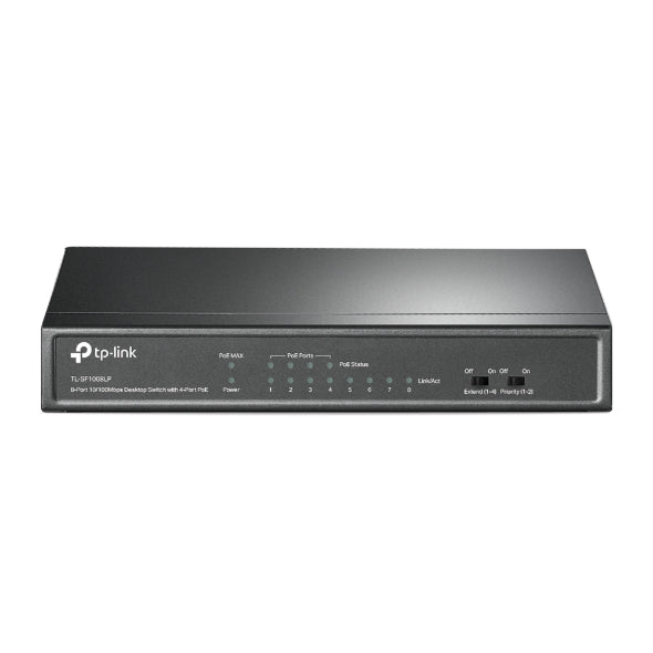 TP-Link TL-SF1008LP 8-Port Fast Ethernet PoE Switch 4x PoE Ports 41W Desktop