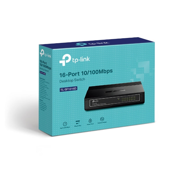 TP-Link TL-SF1016D 16 Port 10/100Mbps Desktop Switch Auto MDI MDIX Plug Play