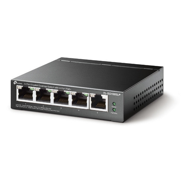 TP LINK TL-SG1005LP, 5-PORT GIGABIT DESKTOP SWITCH WITH 4-PORT POE, 5 YEARS WARRANTY