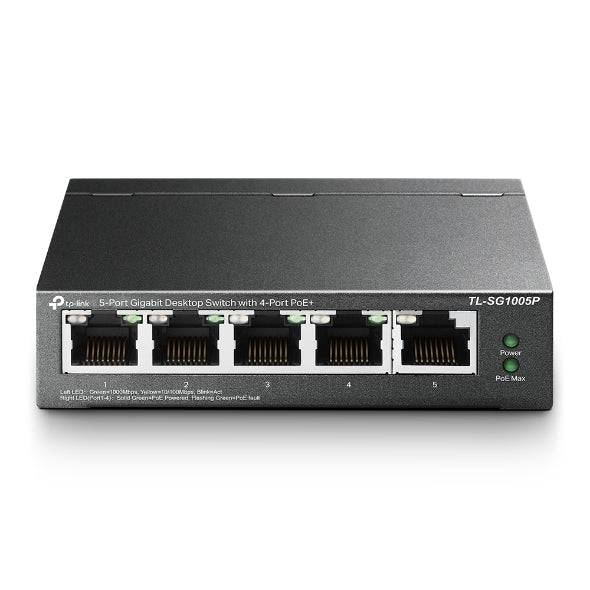 TP-Link TL-SG1005P 5-Port Gigabit PoE Switch 4x PoE Ports 56W Desktop