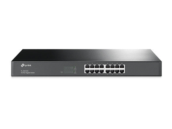 TP-LINK TL-SG1016, 16-PORT GIGABIT SWITCH, 1U 19-INCH RACK-MOUNTABLE STEEL CASE, 3 YEARS
