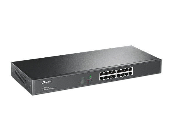 TP-LINK TL-SG1016, 16-PORT GIGABIT SWITCH, 1U 19-INCH RACK-MOUNTABLE STEEL CASE, 3 YEARS