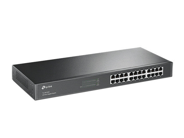 TP-LINK TL-SG1024, 24-PORT GIGABIT SWITCH, 1U 19-INCH RACK-MOUNTABLE STEEL CASE, 3 YEARS