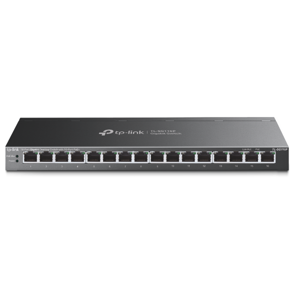TP-LINK TL-SG116P, JETSTREAM DESKTOP SWITCH, 16XGBE POE+ PORT, 120W, 5 YEAR WARRANTY